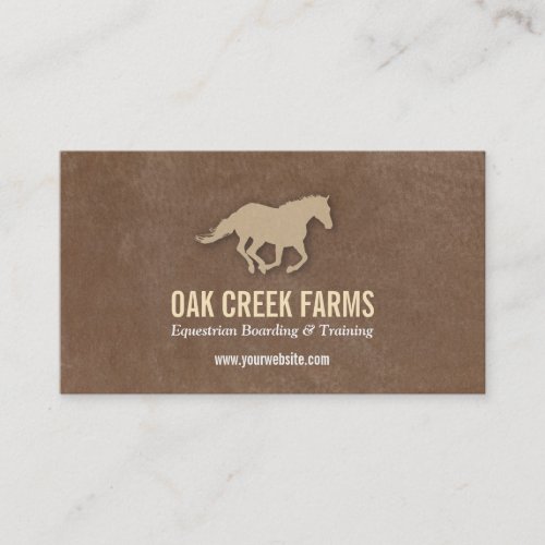 Leather Look Horse Imprint Business Cards