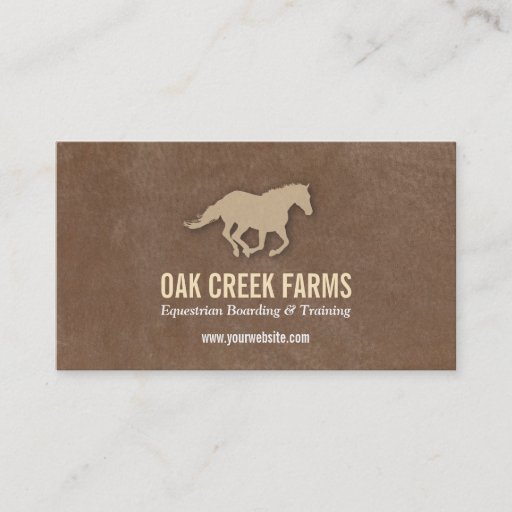Customizable Leather Look Horse Imprint Business Cards