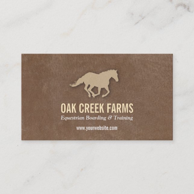 Leather Look Horse Imprint Business Card (Front)