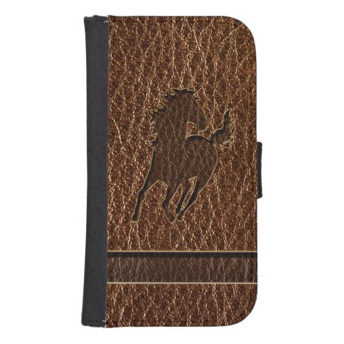 Leather_Look Horse Wallet Phone Case For Samsung Galaxy S4