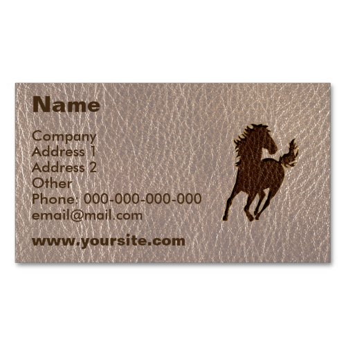 Leather_Look Horse Soft Business Card Magnet