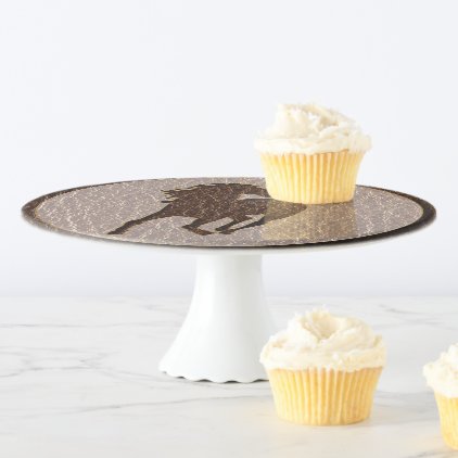 Leather-Look Horse Soft Cake Stand