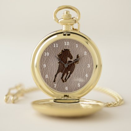 Leather-Look Horse Soft Pocket Watch