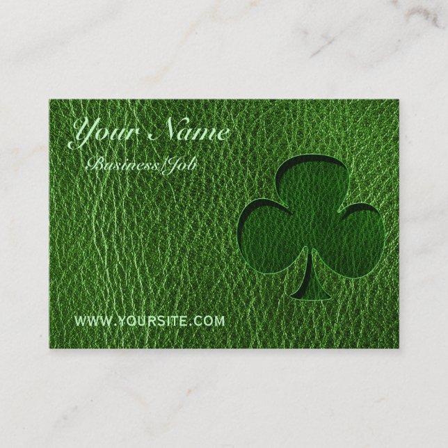 Leather-Look Irish Clover Business Card (Front)