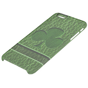 Leather-Look Irish Clover Clear iPhone 6 Plus Case
