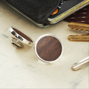 Leather-look Lapel Pin