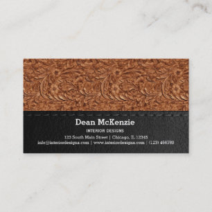 Leather look motif pattern business card