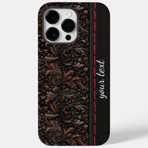Leather look motif pattern Case_Mate iPhone 14 pro max case