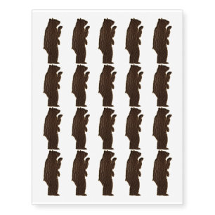 Leather-Look Native American Zodiac Brown Bear Temporary Tattoos