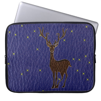 Leather-Look Native American Zodiac Deer Laptop Sleeve