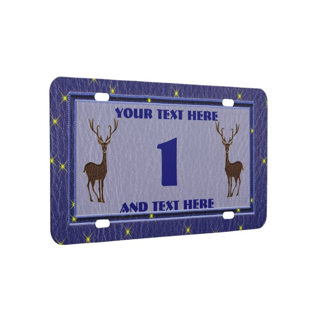 Leather-Look Native American Zodiac Deer License Plate (Right)