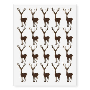 Leather-Look Native American Zodiac Deer Temporary Tattoos