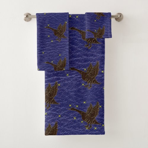 Leather_Look Native American Zodiac Goose Bath Towel Set