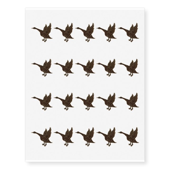Leather-Look Native American Zodiac Goose Temporary Tattoos (Front)