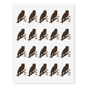Leather-Look Native American Zodiac Owl Temporary Tattoos