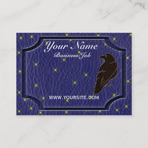 Leather_Look Native American Zodiac Raven Business Card