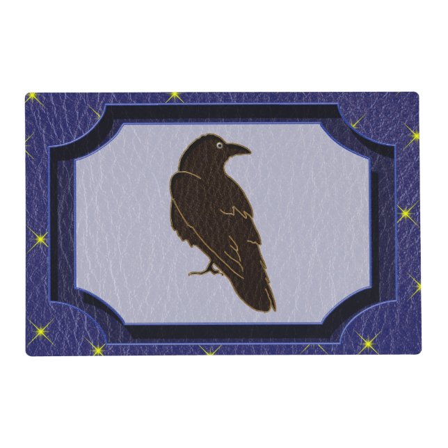 Leather-Look Native American Zodiac Raven Placemat (Front)