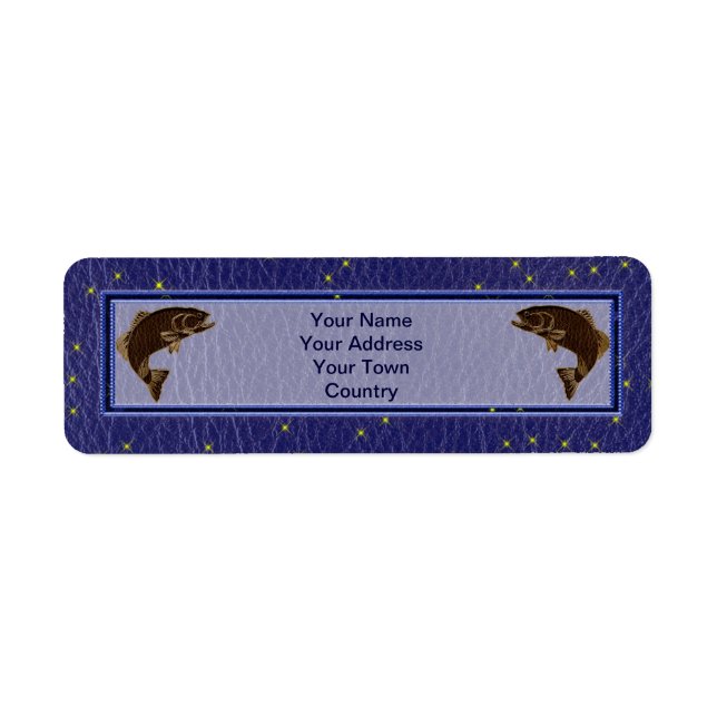 Leather-Look Native American Zodiac Salmon Label (Front)