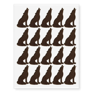Leather-Look Native American Zodiac Wolf Temporary Tattoos