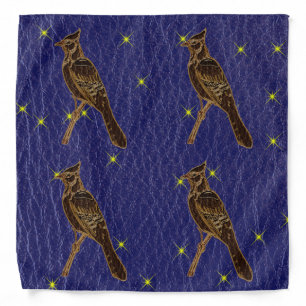 Leather-Look Native American Zodiac Woodpecker Bandana