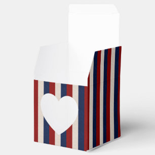 LEATHER LOOK PATRIOTIC STRIPES-FAVOR BOXES,heart Favor Boxes