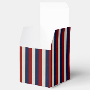 LEATHER LOOK PATRIOTIC STRIPES-FAVOR BOXES,square Favor Boxes