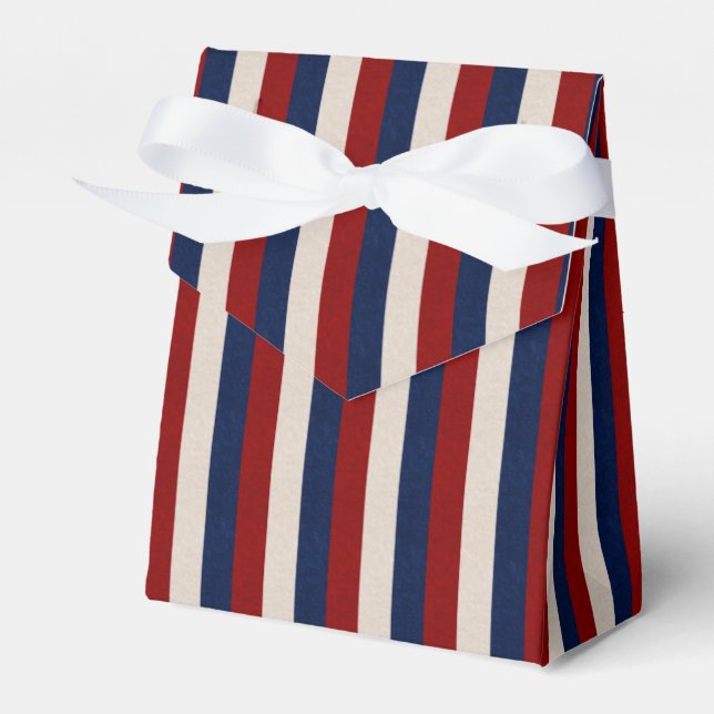 LEATHER LOOK PATRIOTIC STRIPES-FAVOR BOXES,tent Favor Boxes (Front Side)
