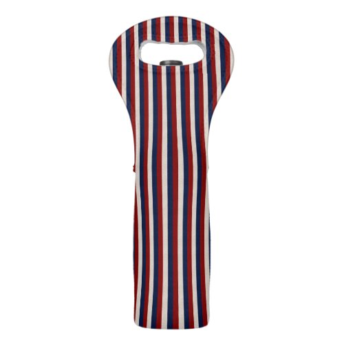 LEATHER LOOK PATRIOTIC STRIPES_NEOPRENE WINE TOTE