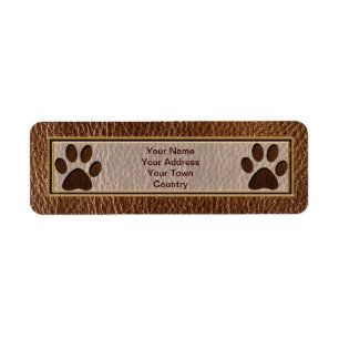 Leather-Look Paw Label