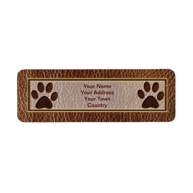 Leather-Look Paw Label (Front)