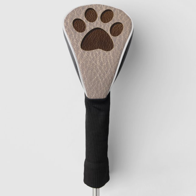 Leather-Look Paw Soft Golf Head Cover (Front)