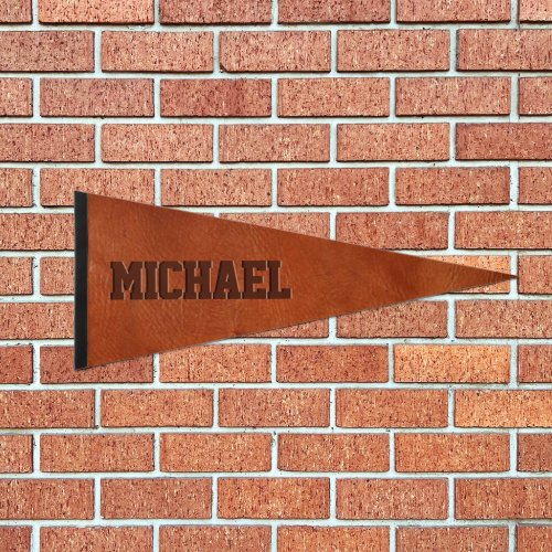 Leather_Look Personalized Pennant Flag