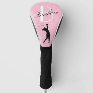 Leather Look Pink Women’s Monogram Name  Golf Head Cover