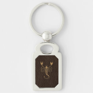 Leather-Look Scorpio Keychain