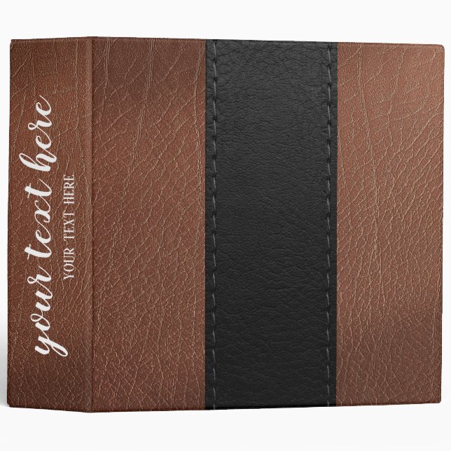 Leather look texture business 3 ring binder (Front/Spine)