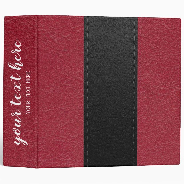Leather look texture business 3 ring binder (Front/Spine)