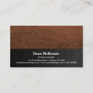Leather look texture business business card