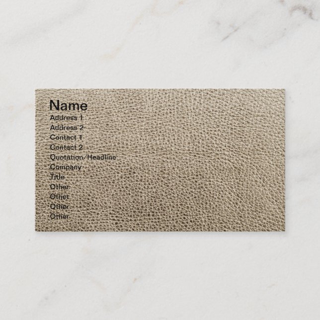 Leather-look texture business card (Front)