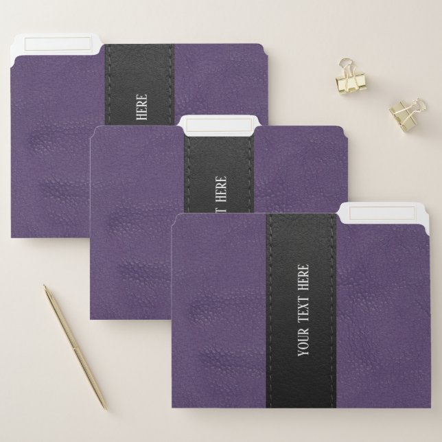 Leather look texture business | Purple File Folder (Set)