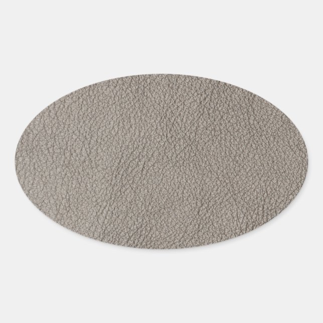 Leather-look texture oval sticker (Front)