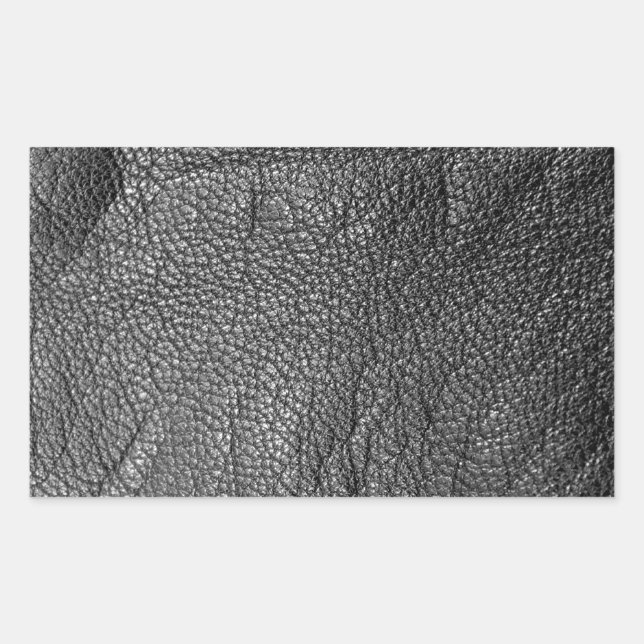 Leather-look texture rectangular sticker (Front)