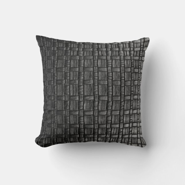 Leather-look texture throw pillow (Front)