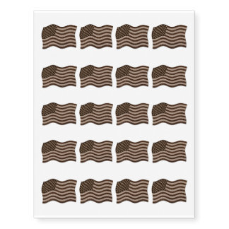 Leather-Look USA Flag Dark Temporary Tattoos