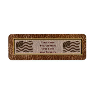 Leather-Look USA Flag Label