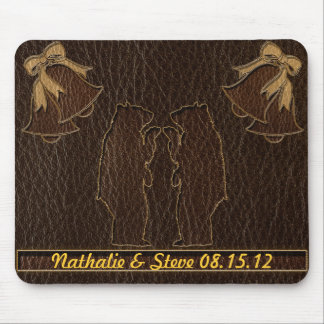 Leather-Look Wedding Dark Mouse Pad