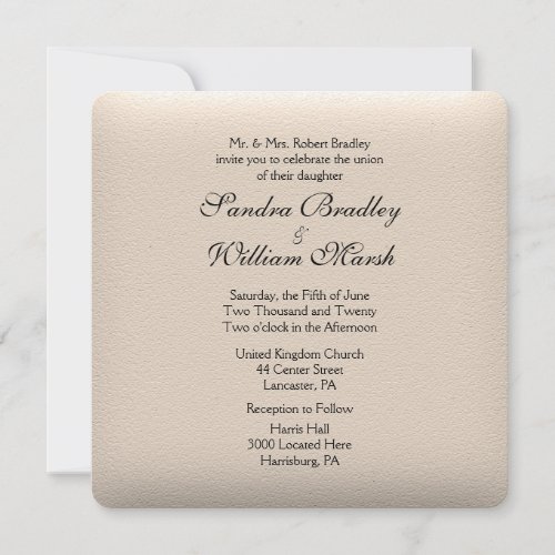 Leather Look Wedding Invitation