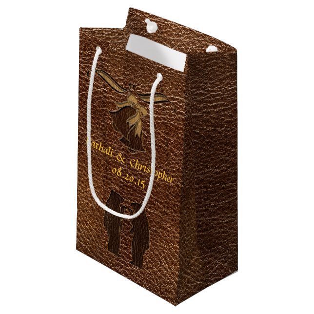 Leather-Look Wedding Small Gift Bag (Front Angled)