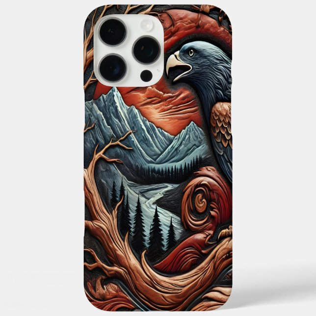 Leather-looking Majestic Eagle Artwork Case-Mate iPhone Case (Back)