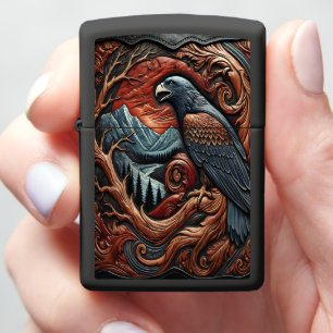 Leather-looking Majestic Eagle Artwork Zippo Lighter