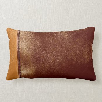 Leather Lumbar Pillow by UDDesign at Zazzle